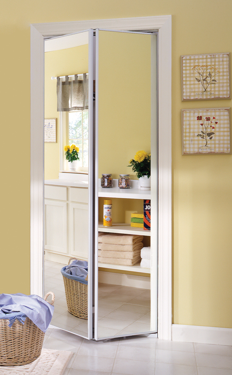 Sliding Bifold Door With Mirror Insert Slimline Frame Renin