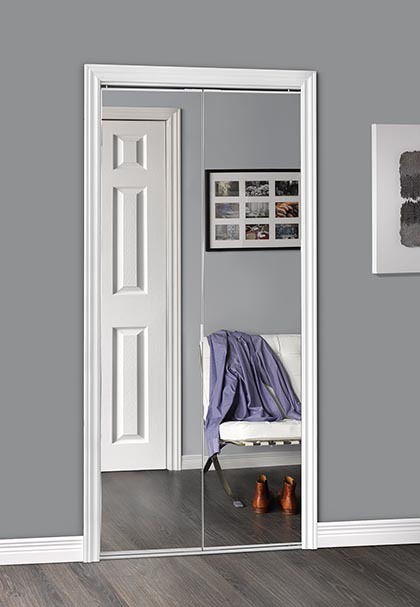 Sliding Bifold Door With Polished Edge Mirror Slimline Frame Renin