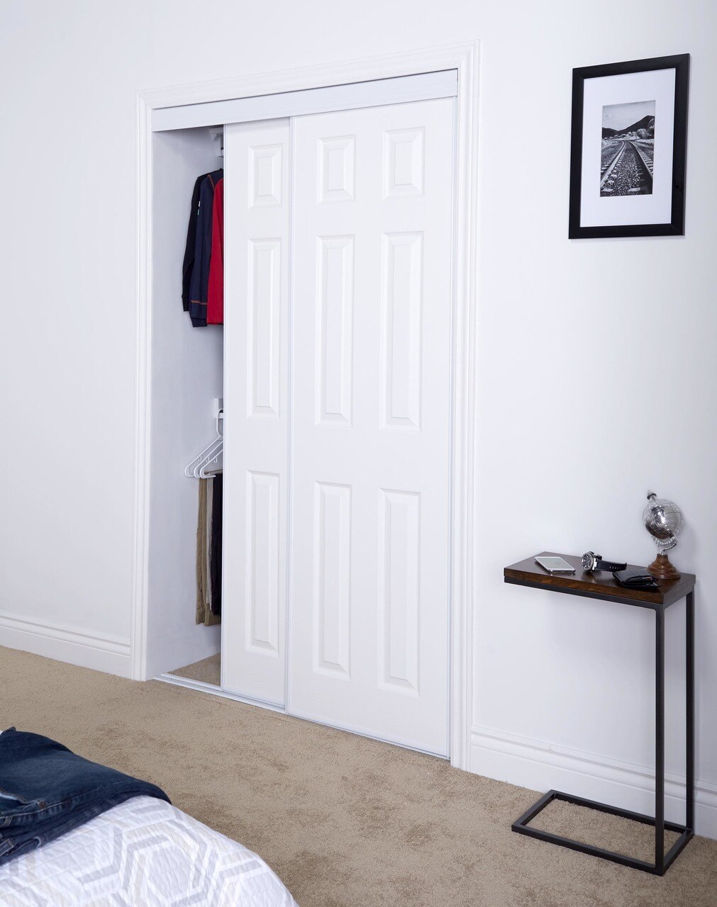 Sliding Bypass Door With Prefinished 6 Panel Design Insert