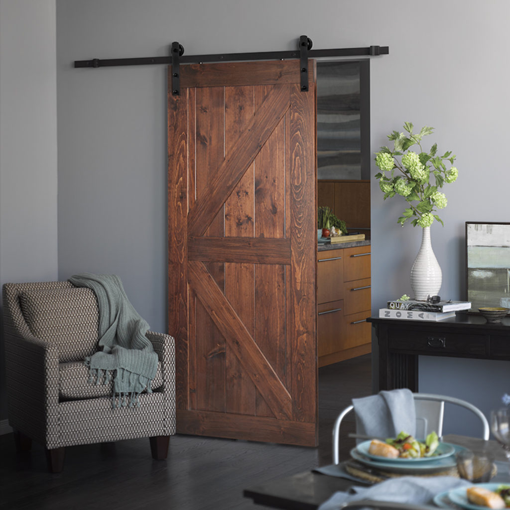 A picture of a contemporary barn door.