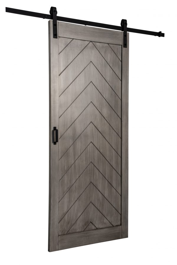 Herringbone Chevron Design Complete Barn Door Kit Renin