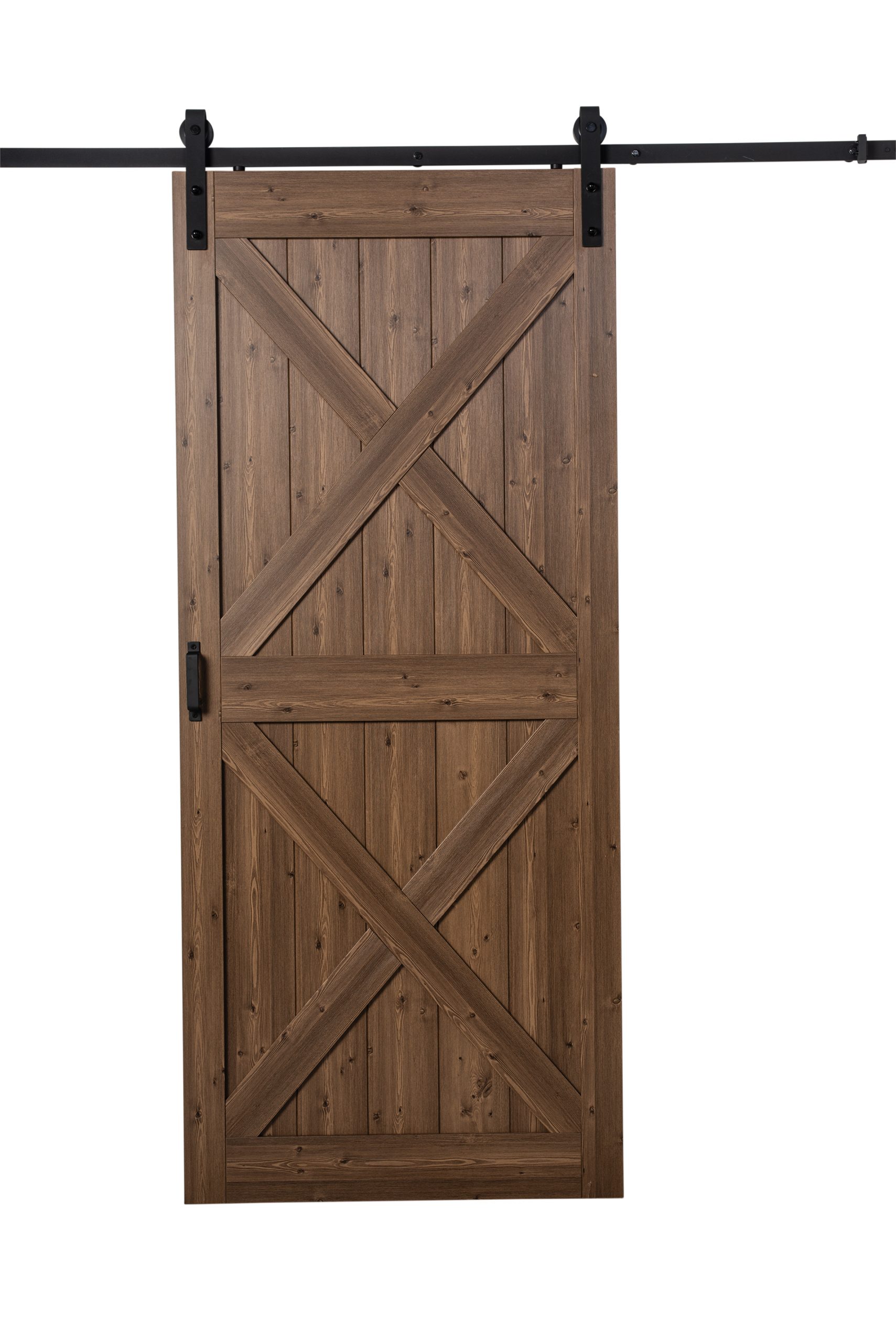 Sagrada Double XDesign Complete Barn Door Kit Renin Brownstone