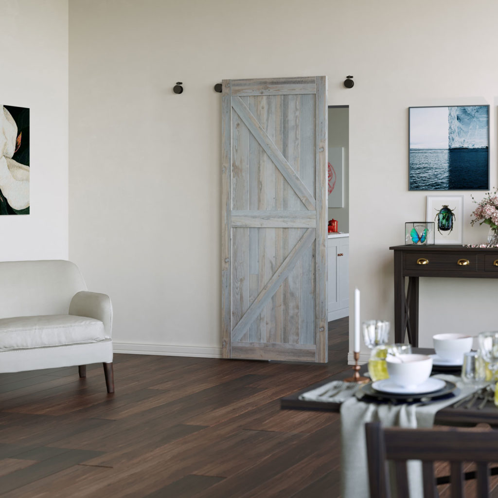 Driftwood Extra Tall KDesign Invisiglide Barn Door Kit Renin