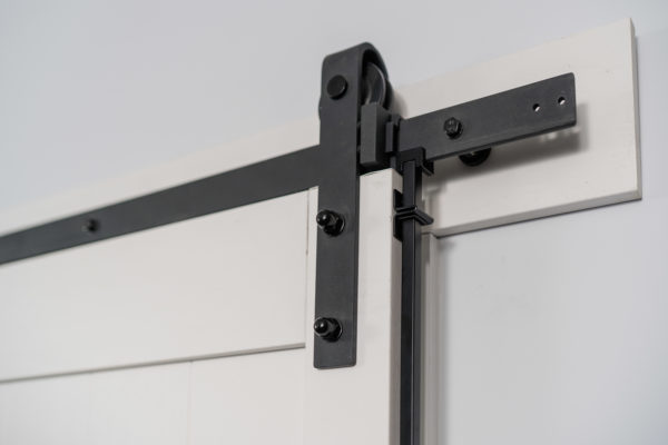 Easy Latch Barn Door Privacy Hardware Kit close up installed