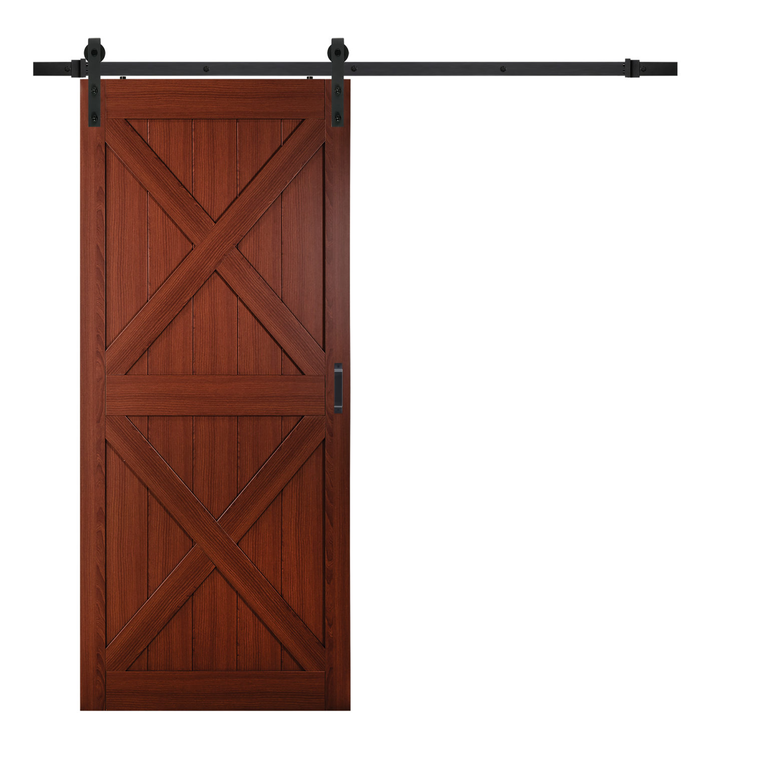 Sagrada Double XDesign Complete Barn Door Kit Renin Brownstone