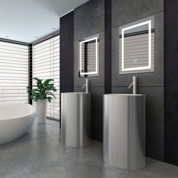 Luxury modern black and white bathroom interior