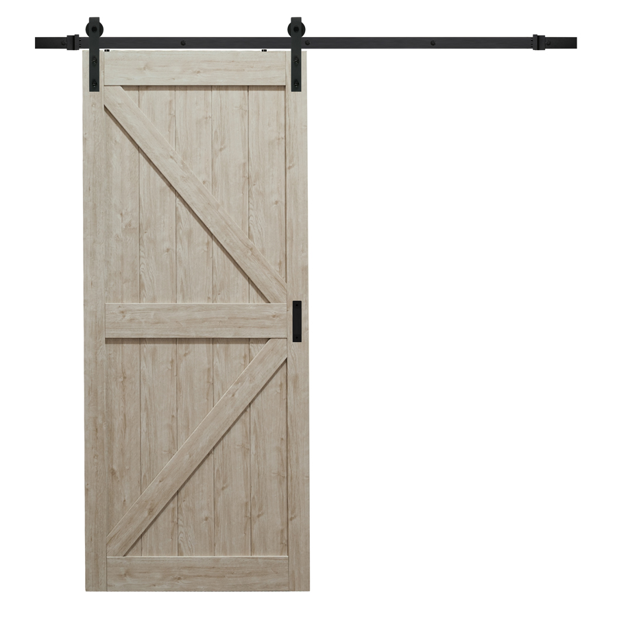 Stone KDesign Complete Barn Door Kit Renin Brownstone Solid Core