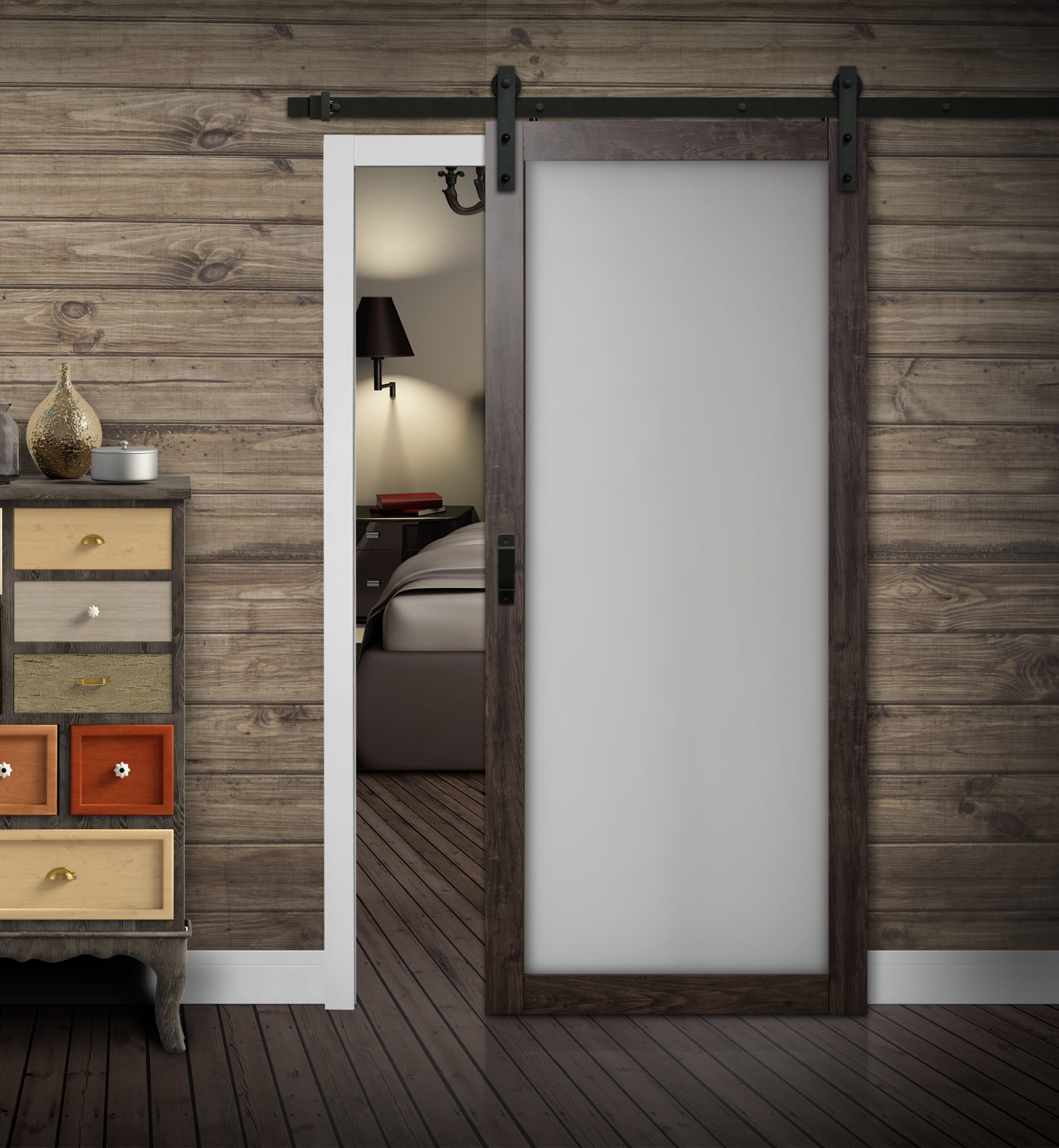 Cristo 1-Lite Complete Barn Door Kit