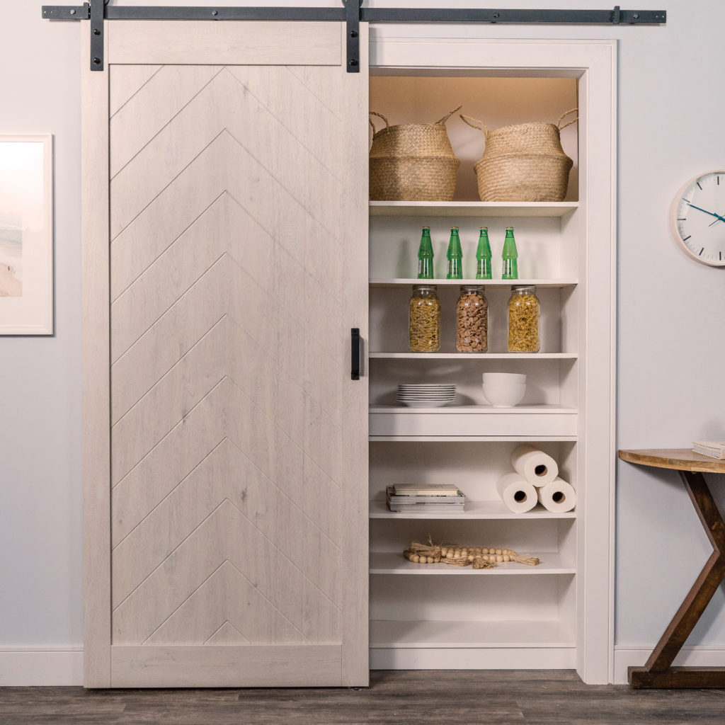 Herringbone Chevron Design Complete Barn Door Kit Renin Heritage