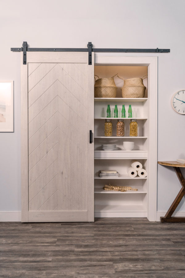 Herringbone Barn Door Ashen White Lifestyle