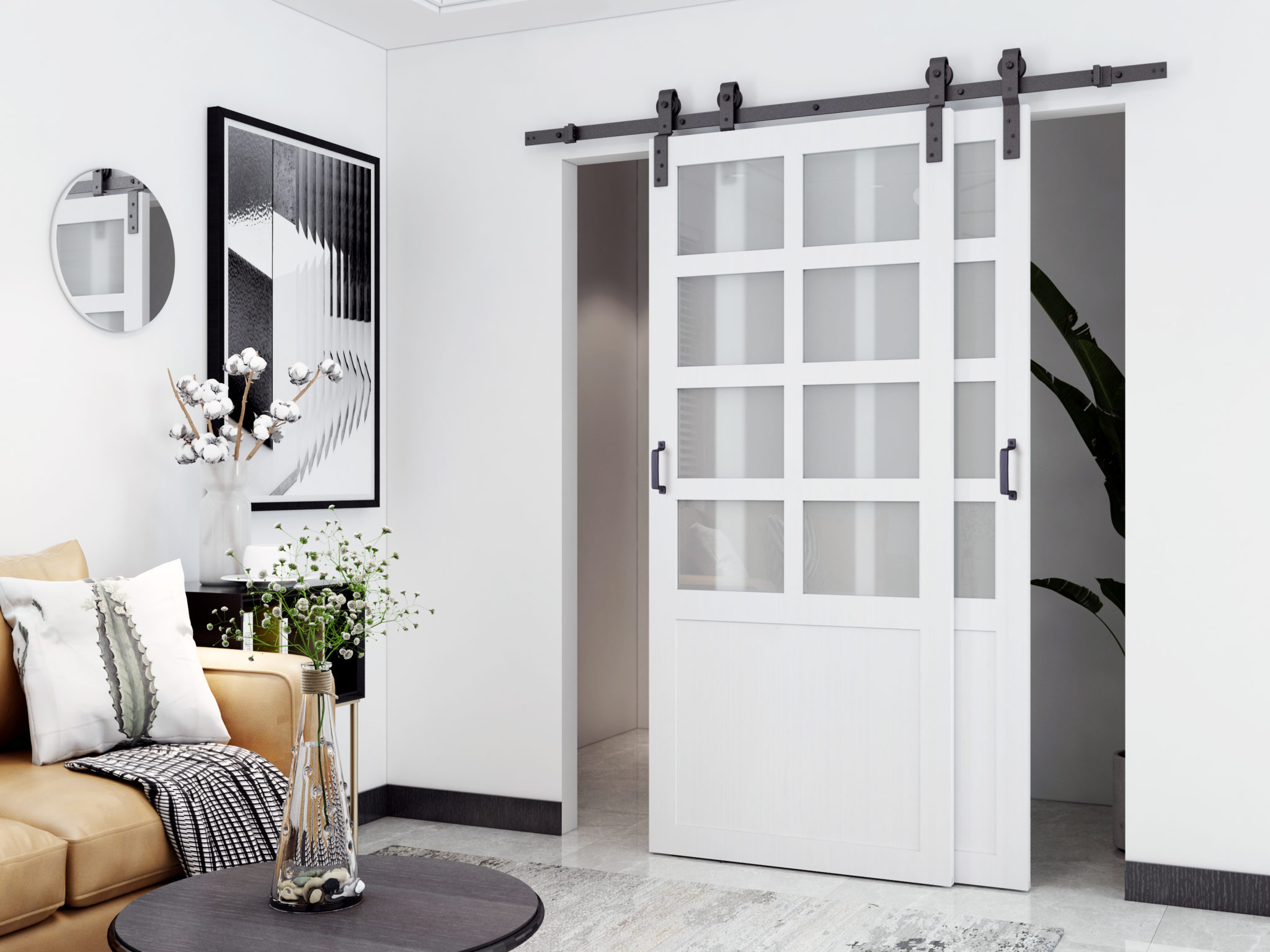 Single Track Bypass Barn Door Hardware Kit Renin Barn Door Hardware Kits