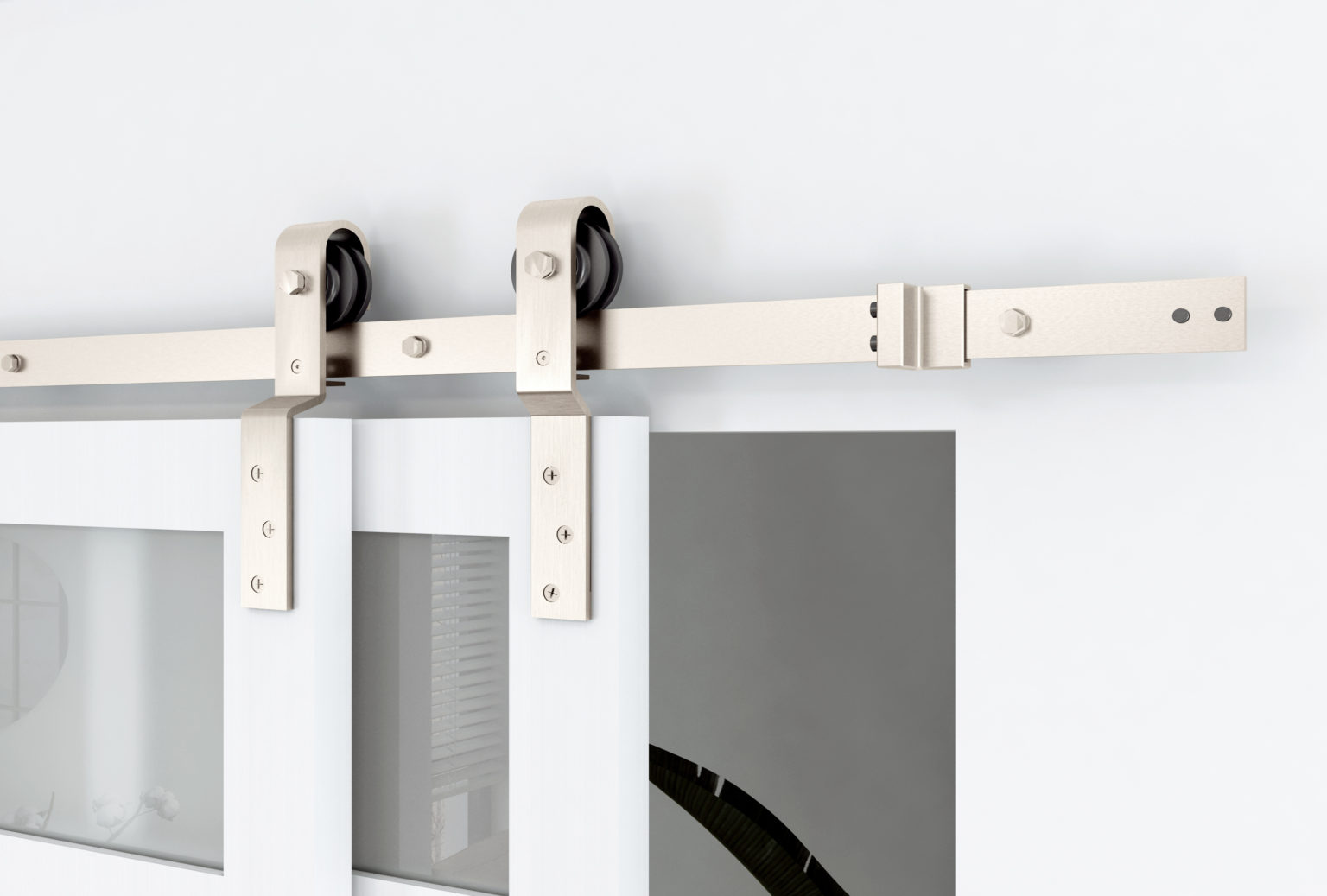 Single Track Bypass Barn Door Hardware Kit Renin Barn Door Hardware Kits