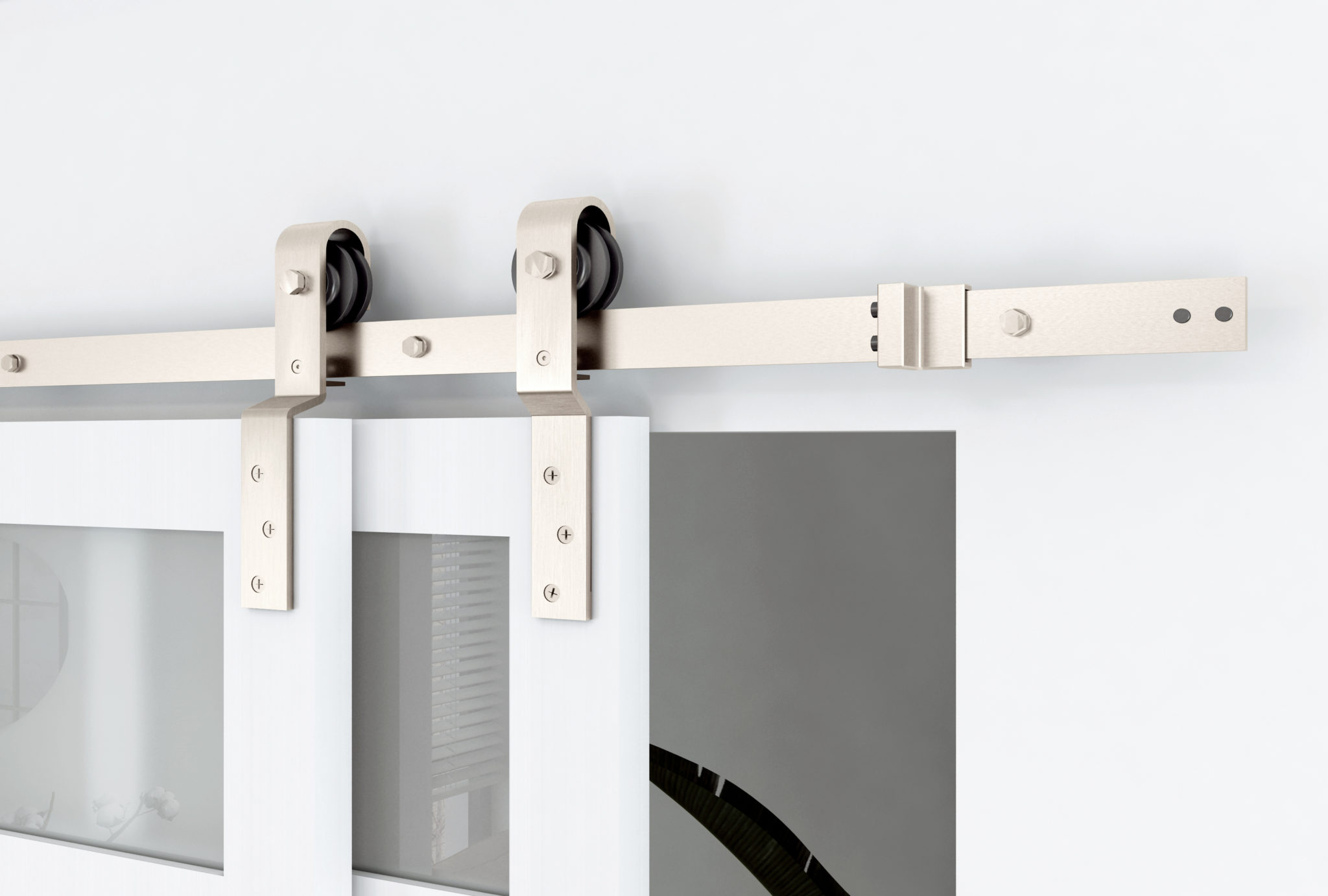 Single Track Bypass Barn Door Hardware Kit Renin Barn Door Hardware Kits