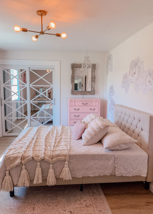 Ballet Inspired Girl's Room by Nicole (@fancyfixdecor on Instagram) Featuring Our White Lace Bypass Closet Doors